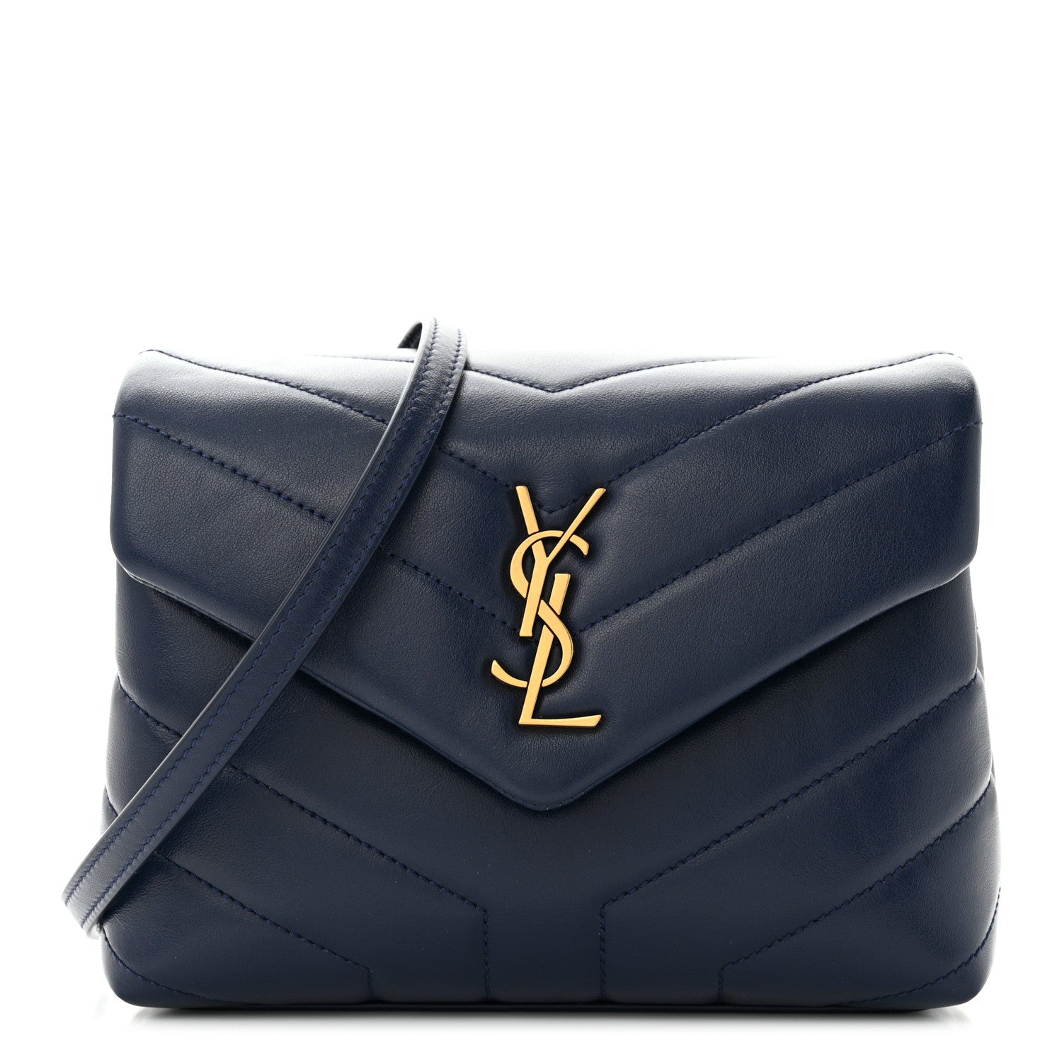 Saint Laurent Calfskin Y Quilted Monogram Toy Loulou Crossbody Bag New Cobalt 1 of 11