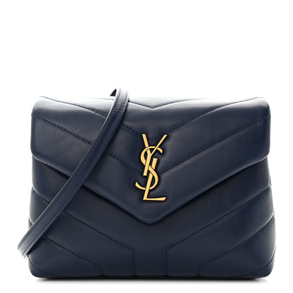 Saint Laurent Calfskin Y Quilted Monogram Toy Loulou Crossbody Bag New Cobalt 1 of 11