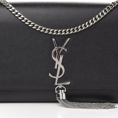 Saint Laurent Grain De Poudre Medium Classic Monogram Kate Tassel Satchel Black 10 of 10
