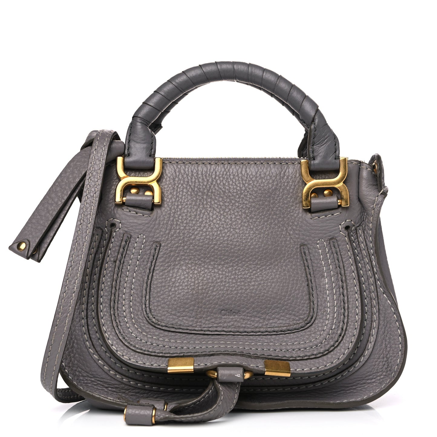 Calfskin Mini Marcie Satchel Cashmere Grey
