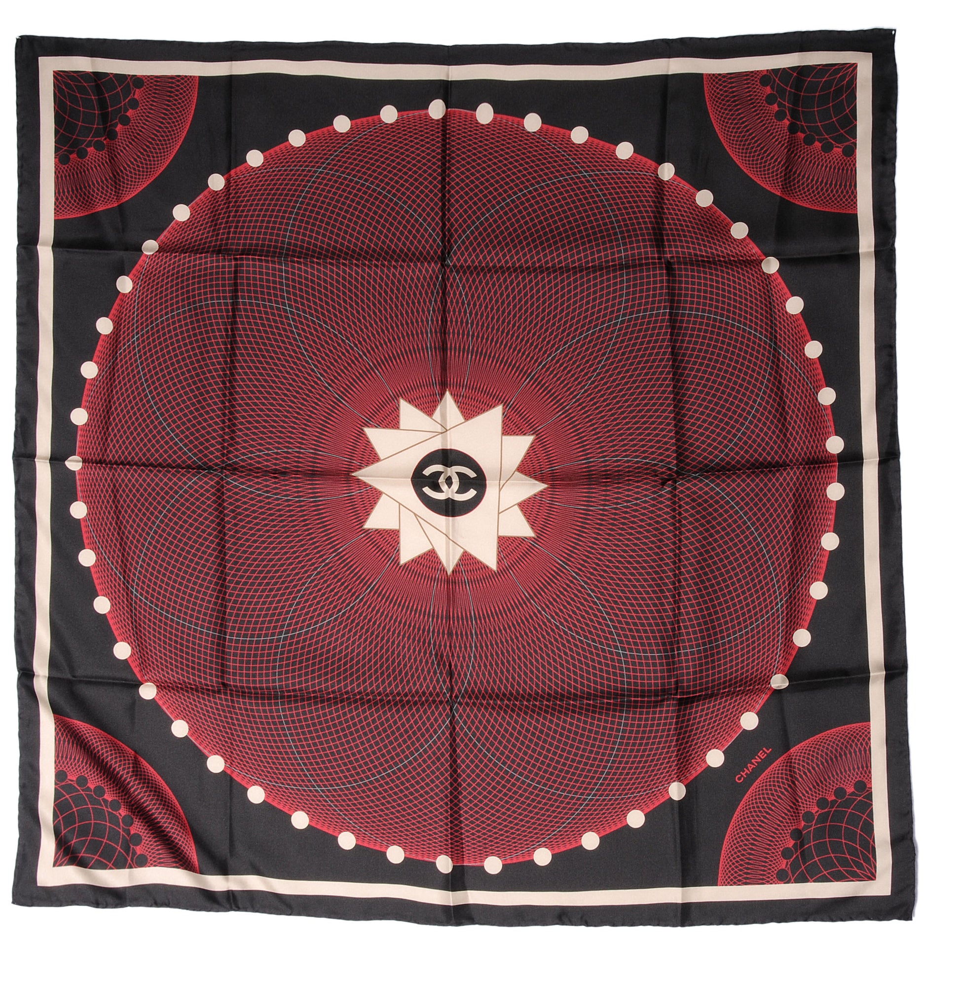 Chanel Silk Spiro Scarf Bordeaux 2 of 10