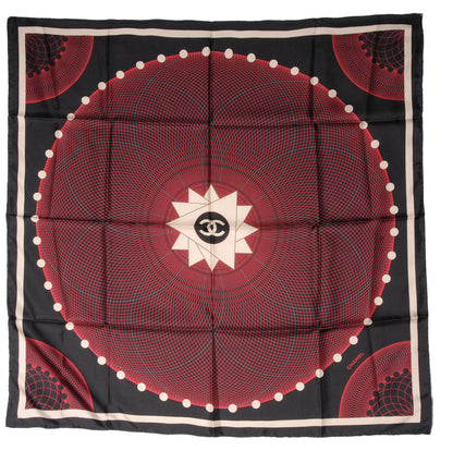 Chanel Silk Spiro Scarf Bordeaux 2 of 10