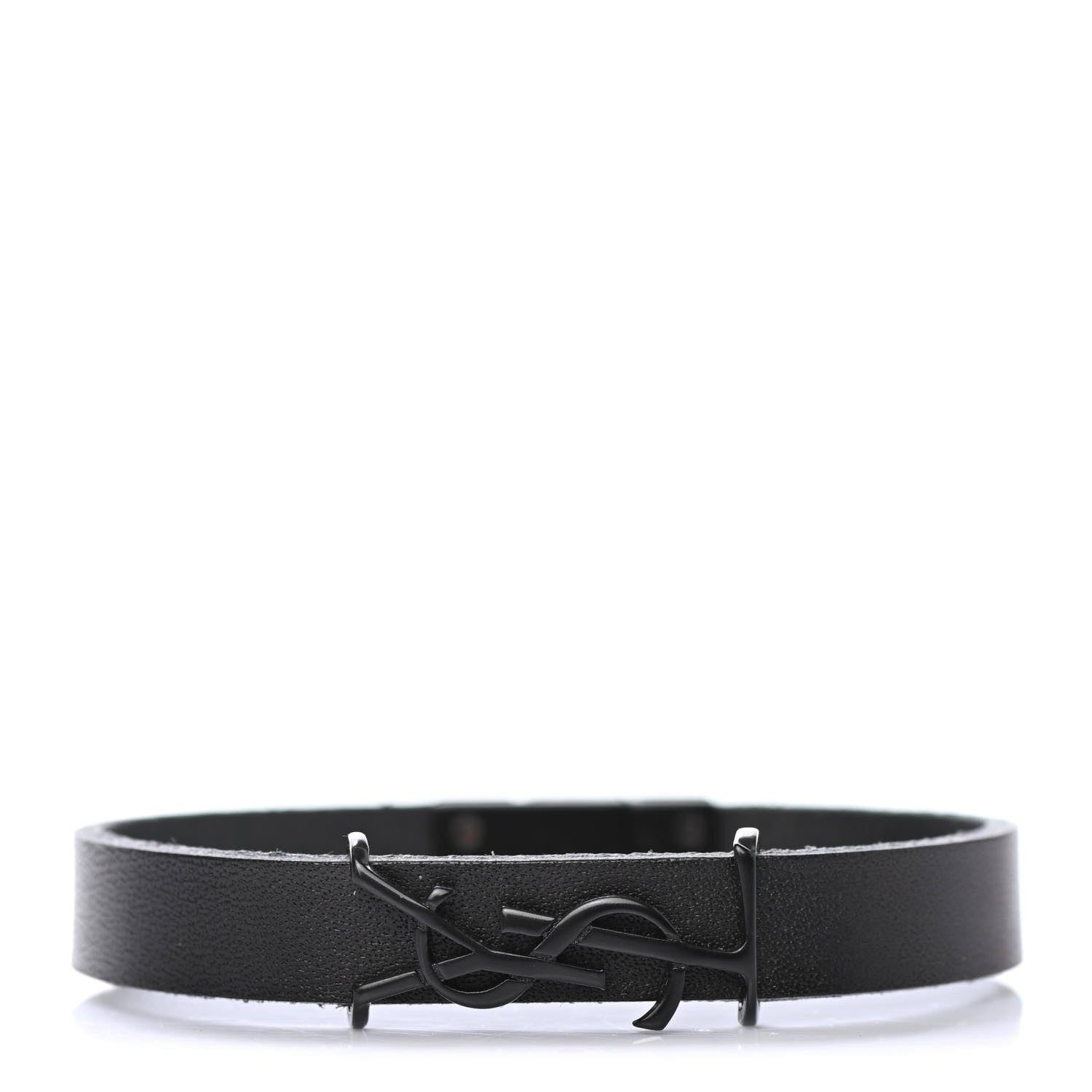 Saint Laurent Calfskin Opyum Bracelet M Black 1 of 4