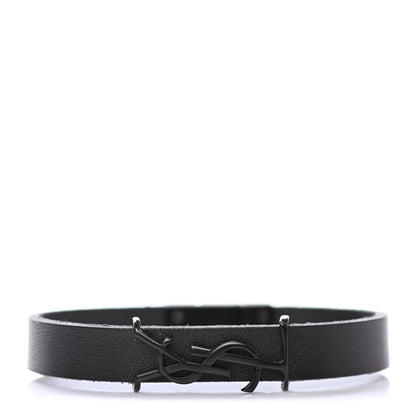 Saint Laurent Calfskin Opyum Bracelet M Black 1 of 4