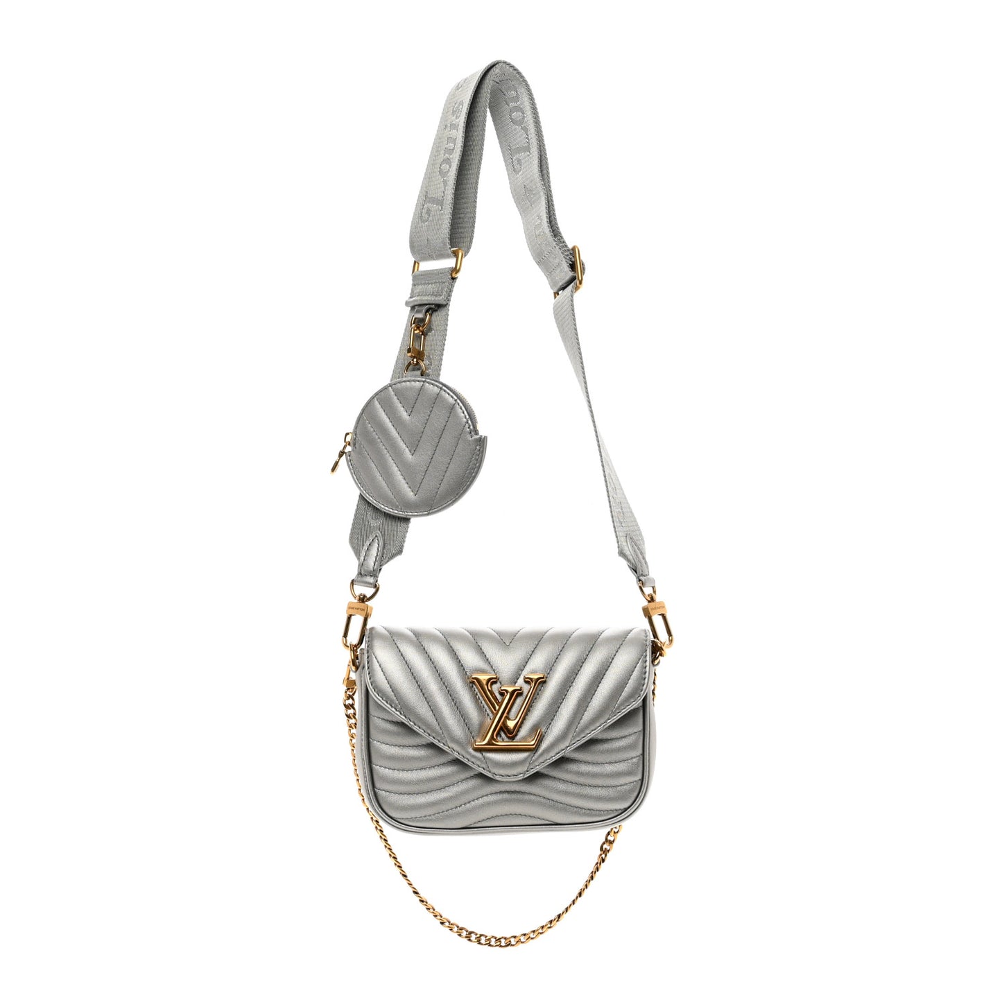 Calfskin New Wave Multi Pochette Metallic Grey
