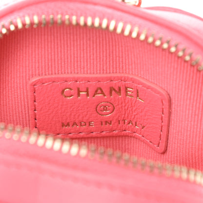 Chanel Lambskin Quilted CC In Love Heart Coin Purse With Chain Pink 7 of 12