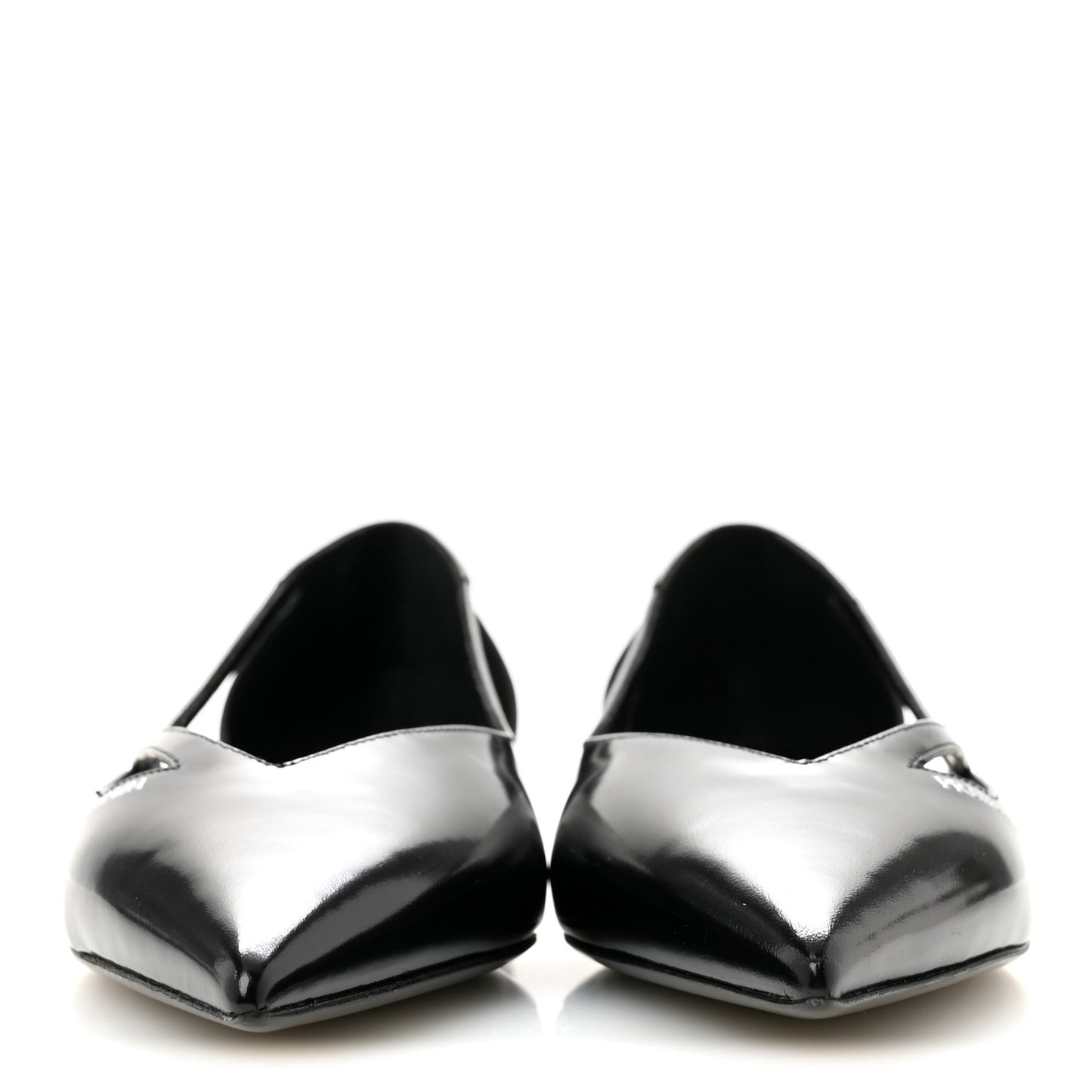 Spazzolato Cut Out Ballerina Flats 37.5 Black