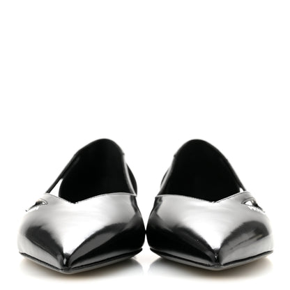 Prada Spazzolato Cut Out Ballerina Flats 37.5 Black 3 of 8