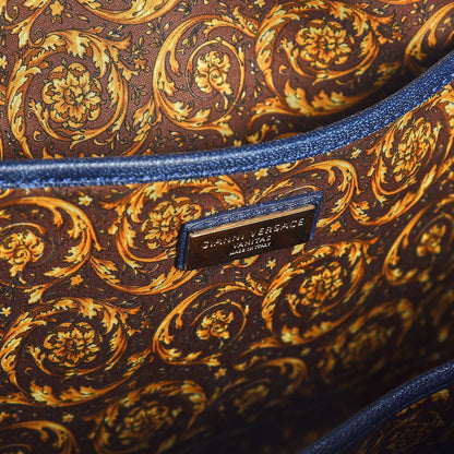 Versace Barocco Quilted Nappa Elettra Vanitas Tote Navy 6 of 18
