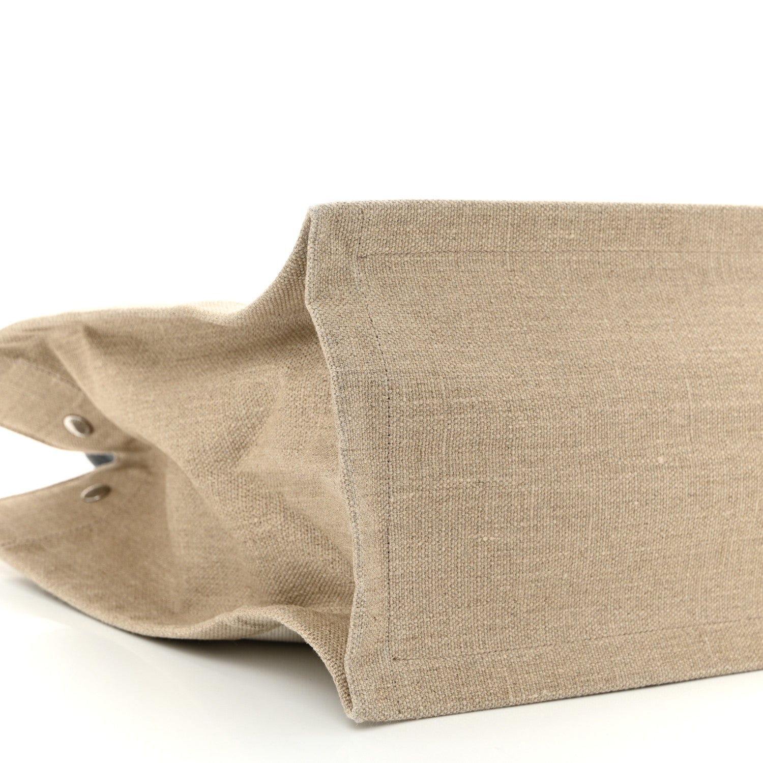 Saint Laurent Linen Calfskin Small Rive Gauche Tote Greggio Natural 9 of 10