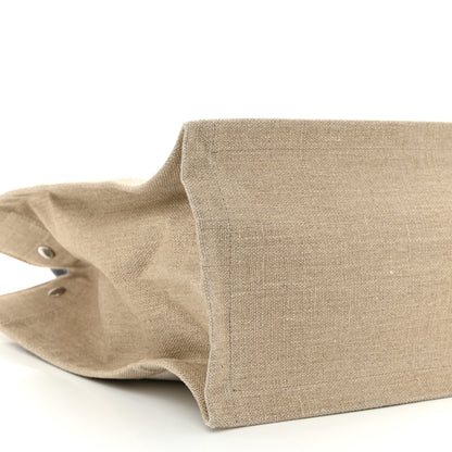 Saint Laurent Linen Calfskin Small Rive Gauche Tote Greggio Natural 9 of 10