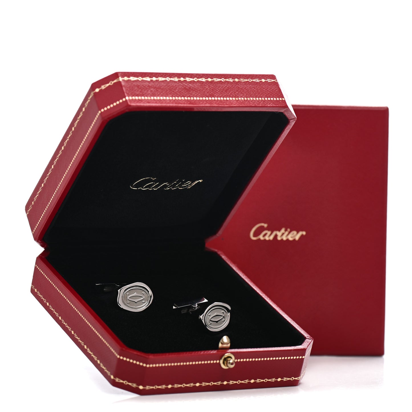 Sterling Silver Palladium Finish Wax Seal Motif Cufflinks