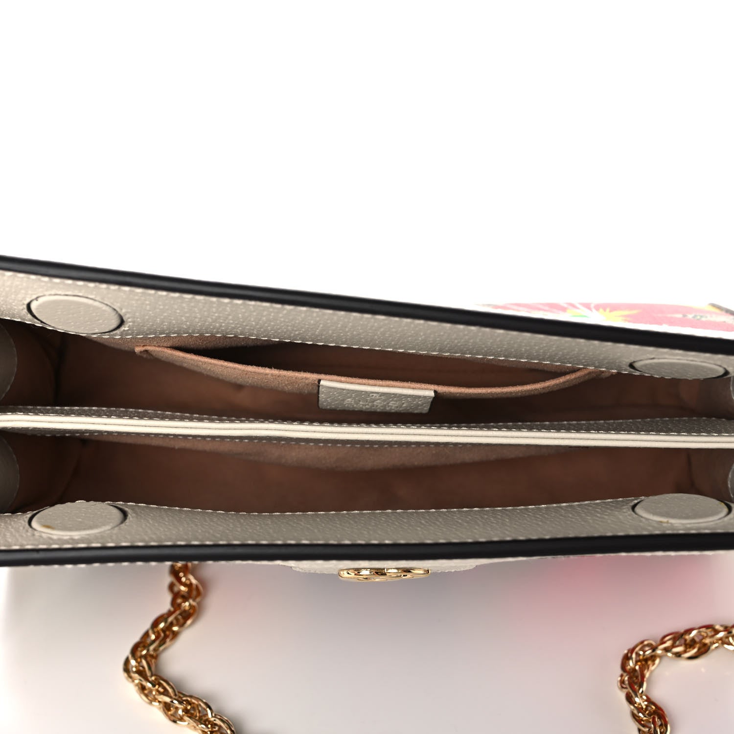 Gucci GG Supreme Monogram Flora Web Small Ophidia Chain Shoulder Bag White 5 of 11