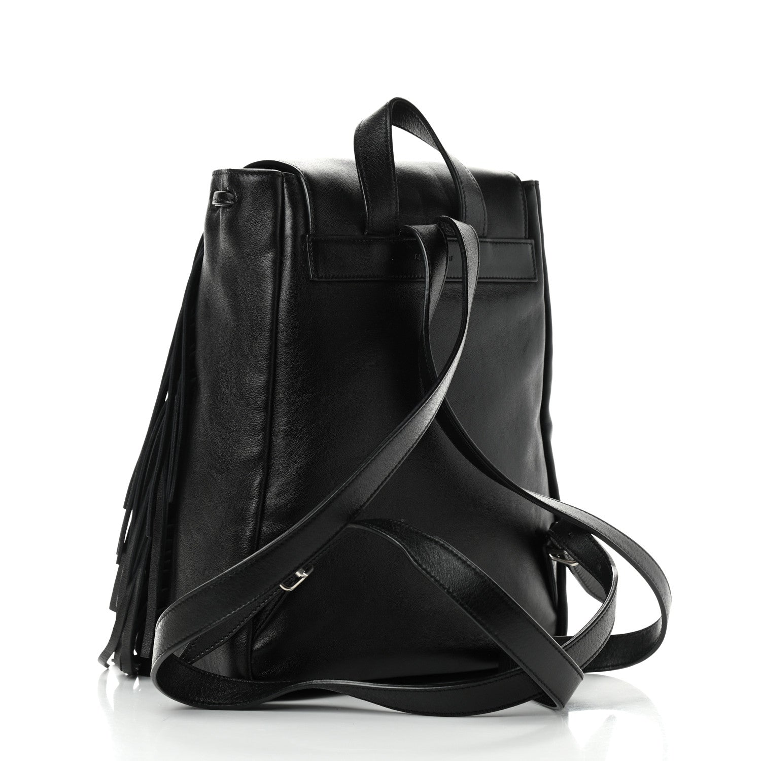 Saint Laurent Calfskin Fringe Festival Backpack Black 2 of 8