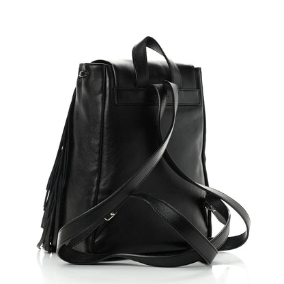 Saint Laurent Calfskin Fringe Festival Backpack Black 2 of 8