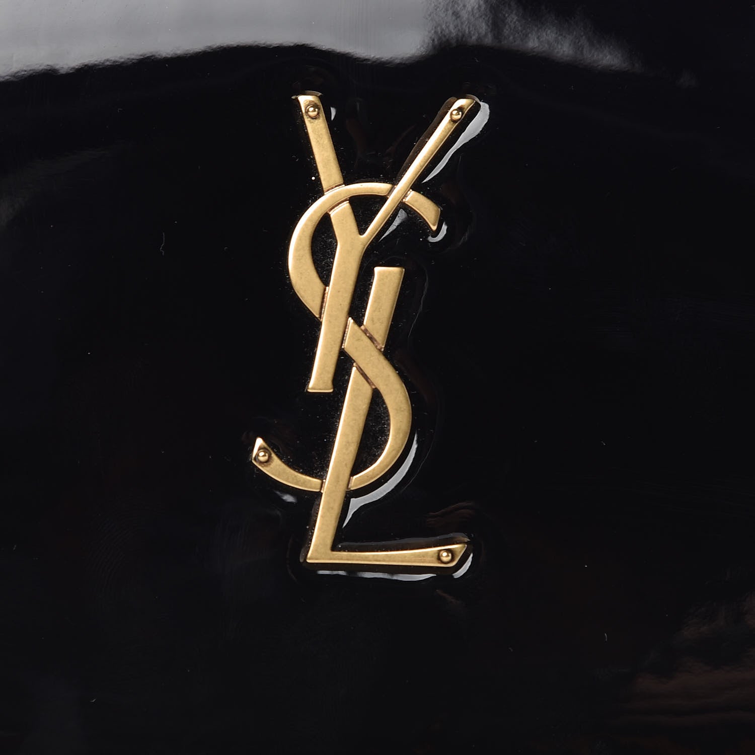Saint Laurent Patent Calfskin Monogram Kate Wallet On Chain Black 9 of 9