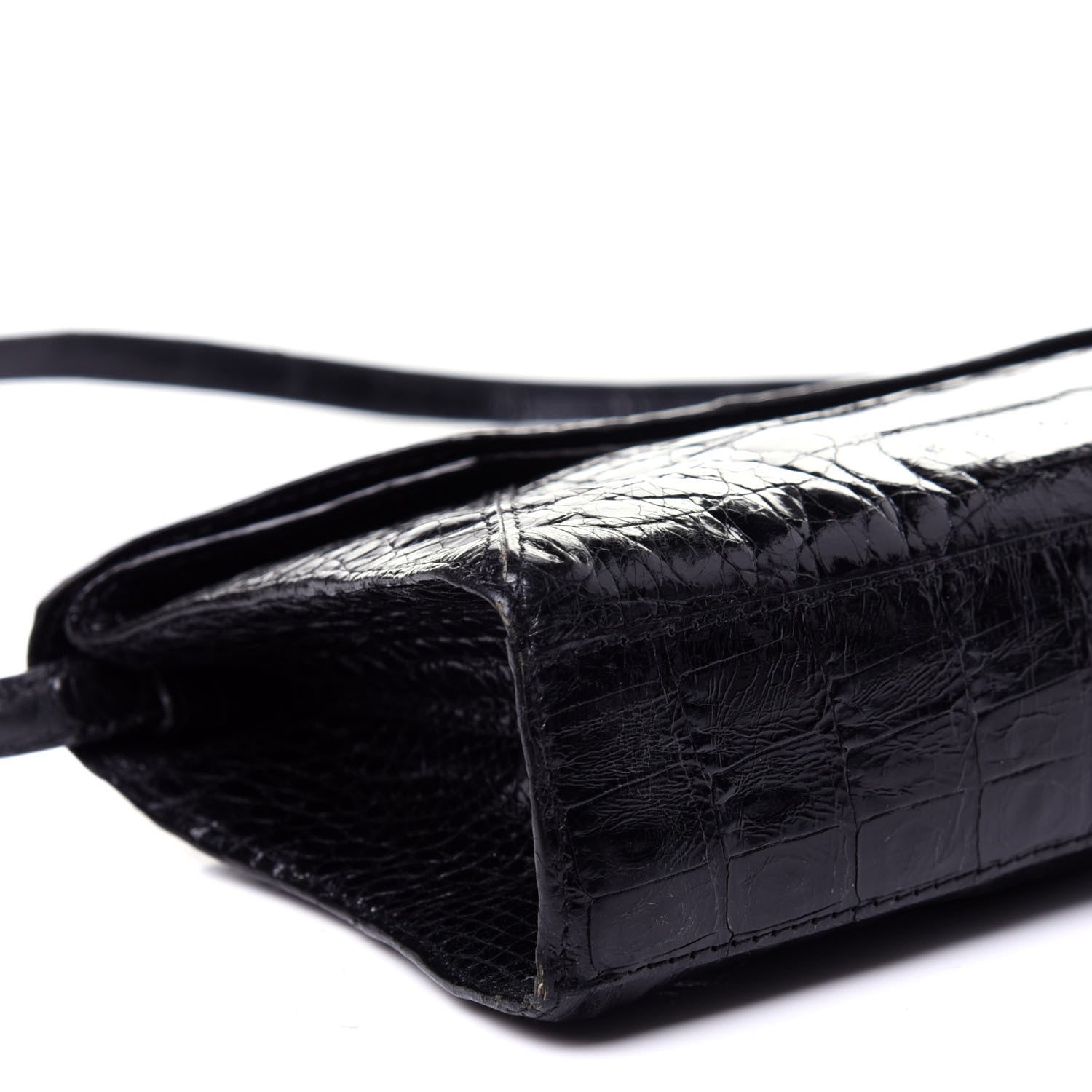 Nancy Gonzalez Crocodile Envelope Shoulder Bag Black 7 of 9