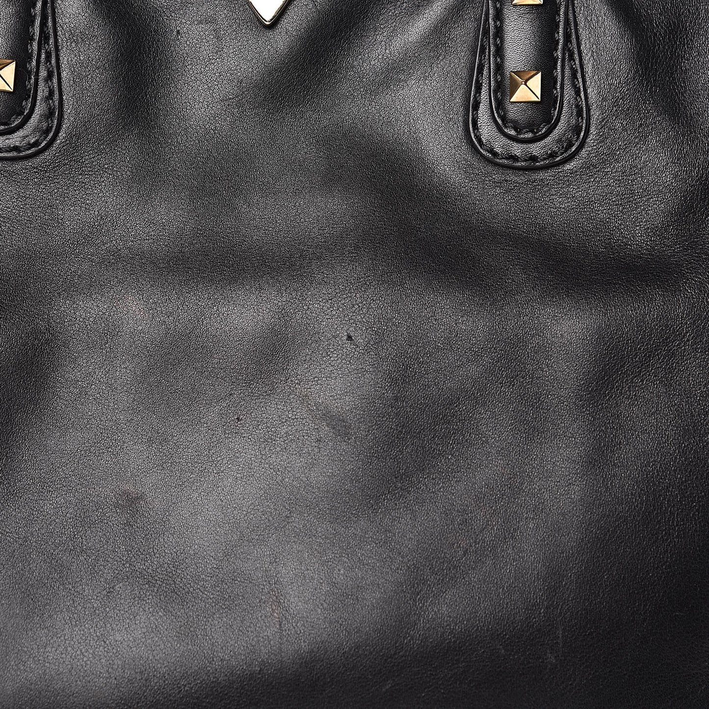 Vitello Rockstud Dome Satchel Black