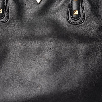 Valentino Garavani Vitello Rockstud Dome Satchel Black 17 of 18