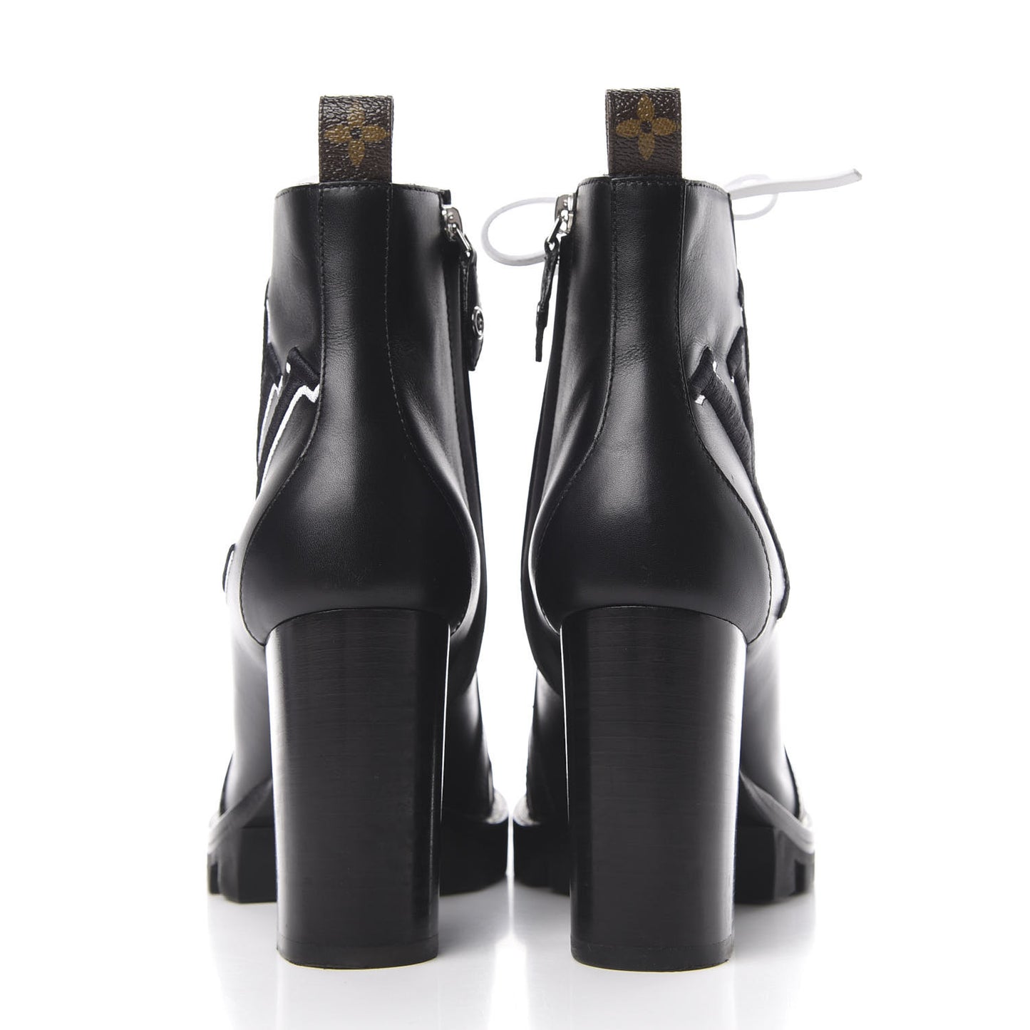 Calfskin Star Trail Ankle Boots 39 Black
