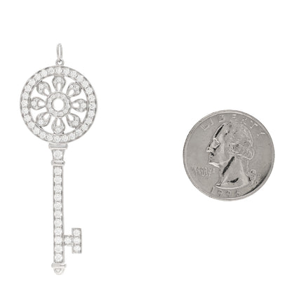 Tiffany Platinum Diamond Petals Key Pendant 2 of 5