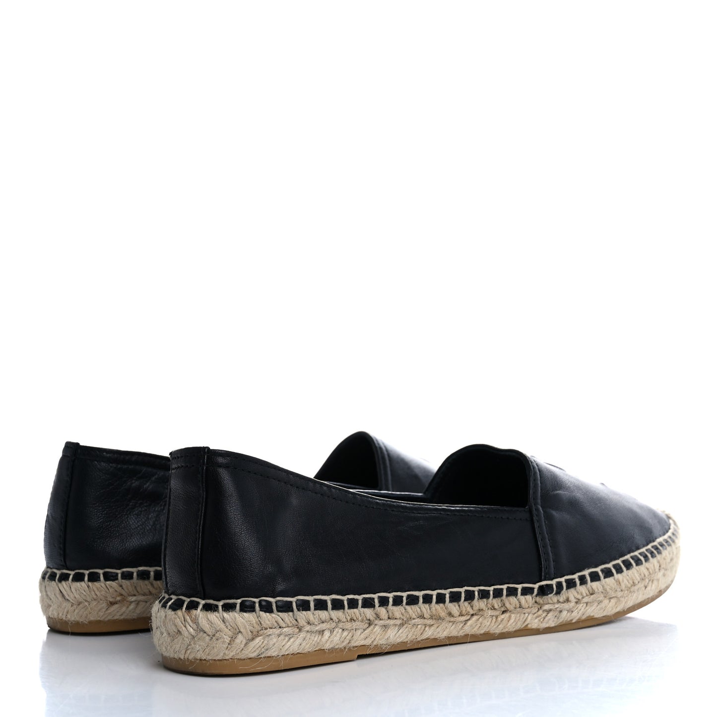 Lambskin Monogram Espadrilles 38.5 Black