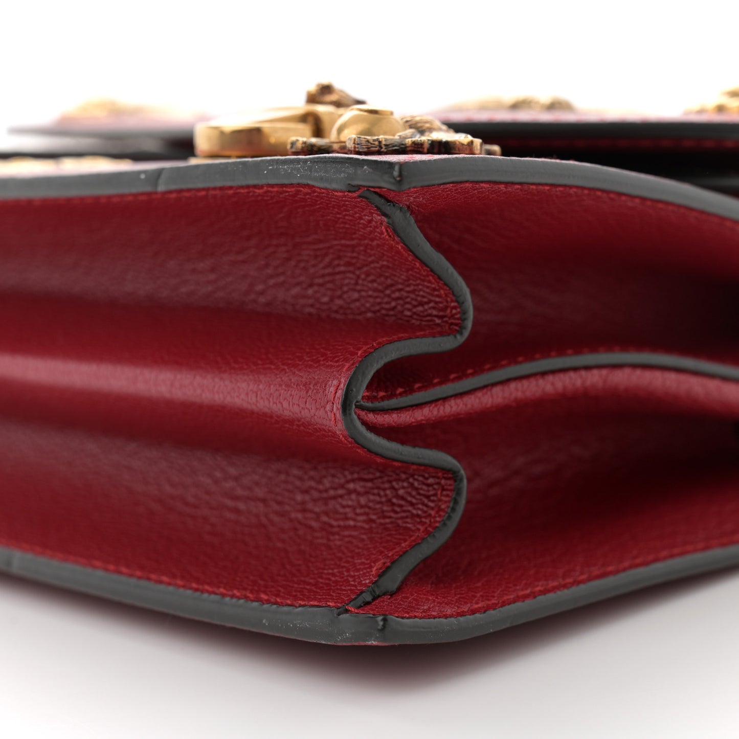 Calfskin Snakeskin Studded Small Ottilia Top Handle Bag Hibiscus Red