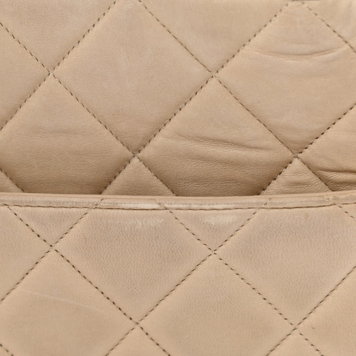 Lambskin Quilted Medallion Tote Light Beige