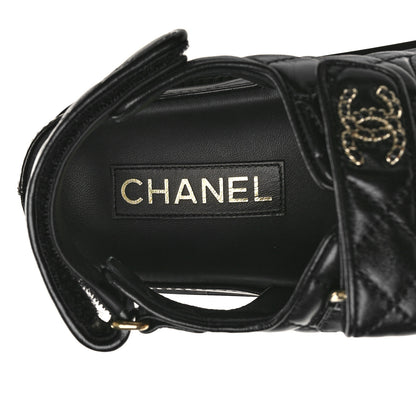 Chanel Lambskin Velcro Dad Sandals 38 Black 8 of 9