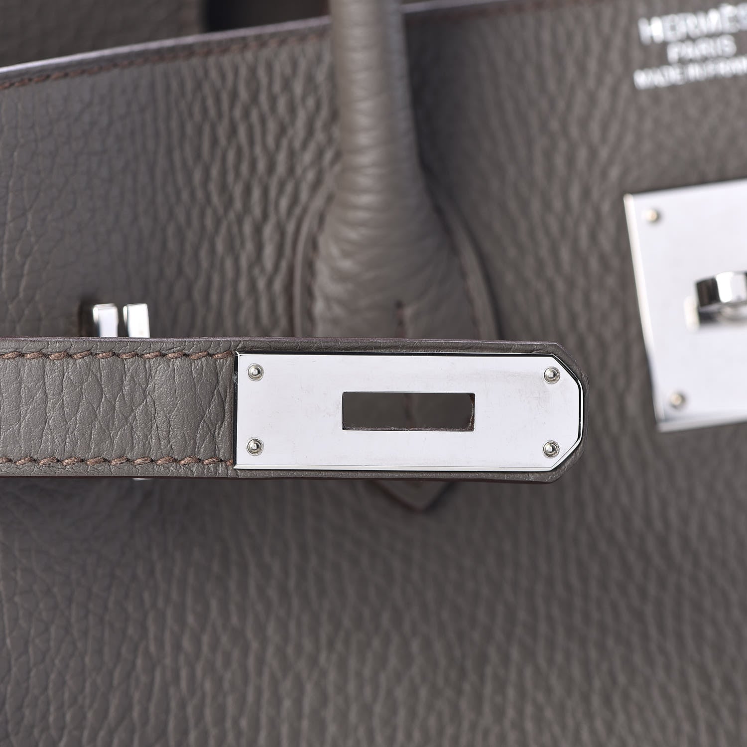 Hermes Taurillon Clemence Birkin 35 Taupe 15 of 33