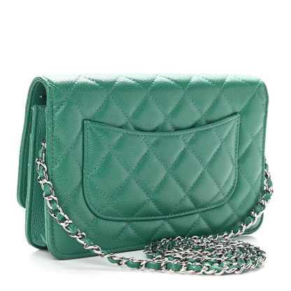 Chanel Caviar Quilted Wallet On Chain WOC Green 3 of 11