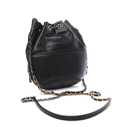Chanel Calfskin Quilted Small Gabrielle Bucket Black 2 of 10