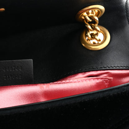 Gucci Velvet Matelasse Mini GG Marmont Shoulder Bag Black 7 of 14