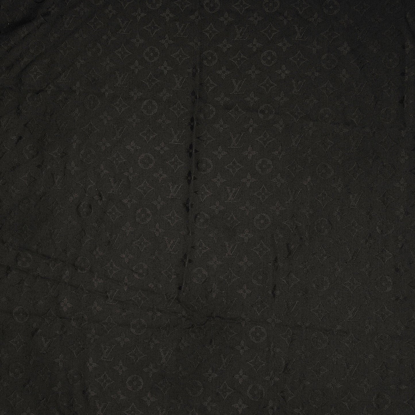 Silk Wool Monogram Shawl Black