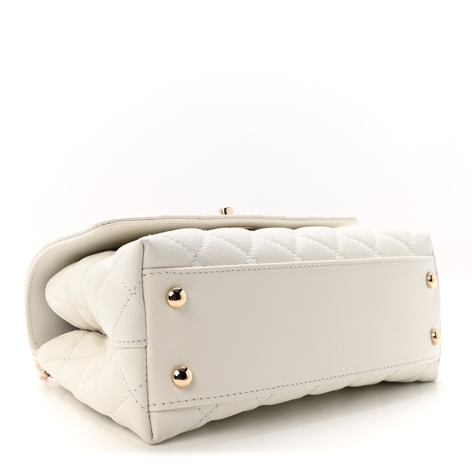 Chanel Caviar Quilted Mini Coco Handle Flap White 4 of 10