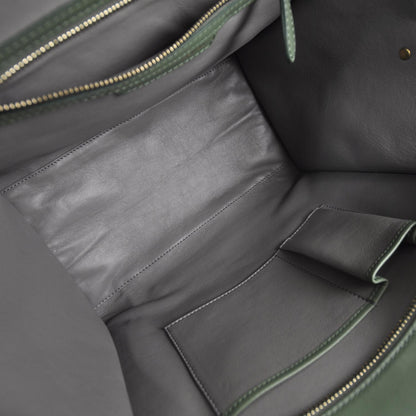 Celine Leather Suede Mini Luggage Green 6 of 8