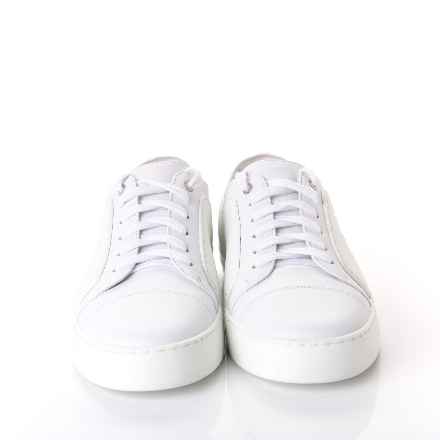 Chanel Calfskin Gum Womens CC Sneakers 39 White 3 of 11