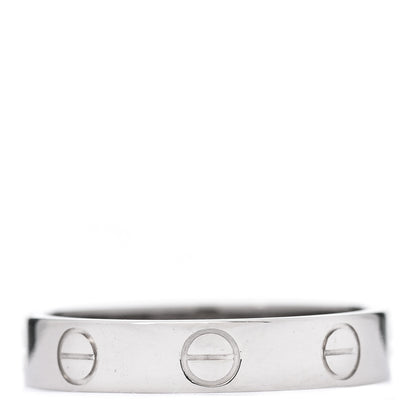 Cartier 18K White Gold 3.5mm LOVE Wedding Band Ring 51 5.75 1 of 5