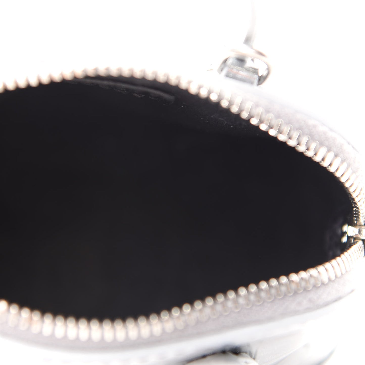 Metallic Calfskin Logo Crocodile Embossed Mini Ville Top Handle Bag Silver Black