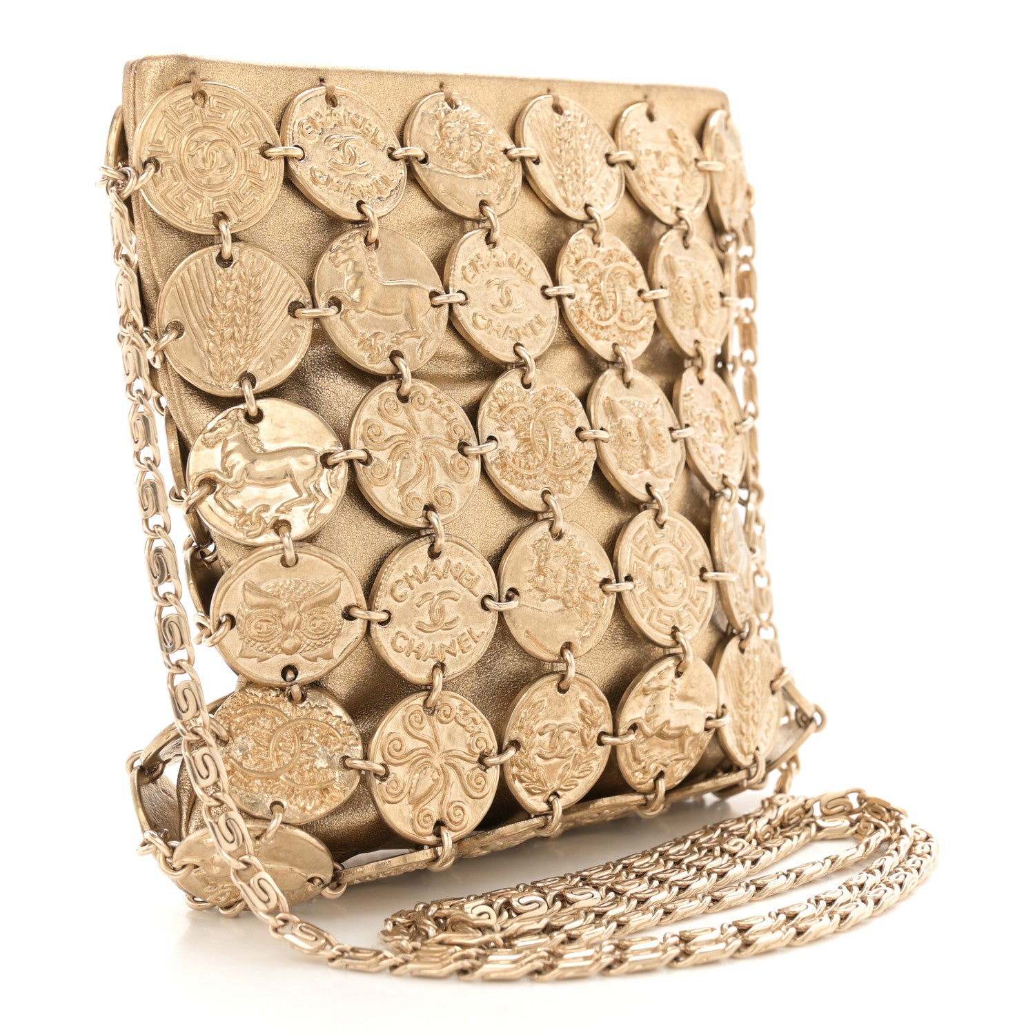 Chanel Metallic Calfskin Medallion Shoulder Bag Gold 3 of 11