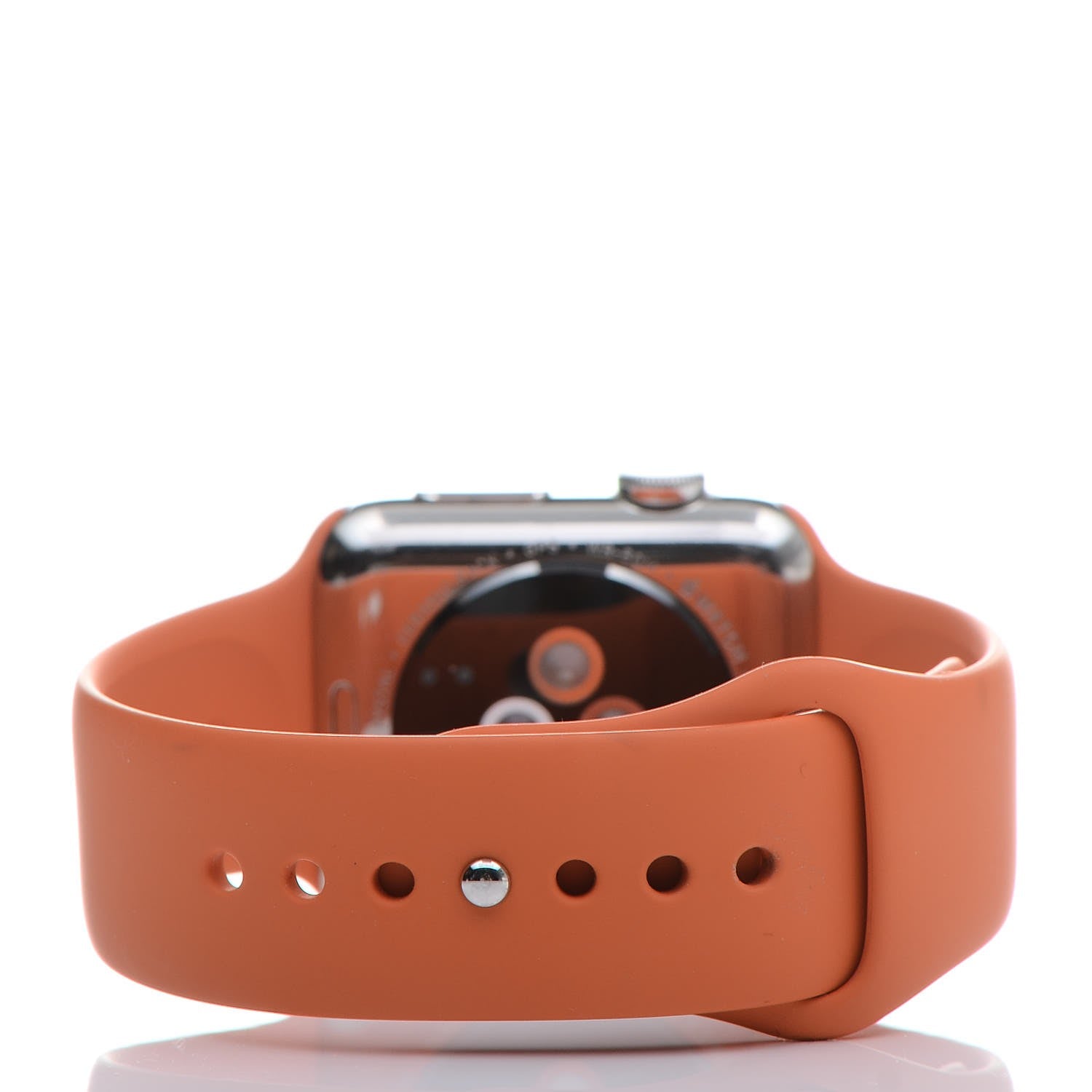 Hermes Silicone 42mm Series 2 Apple Watch Single Tour Orange 4 of 7
