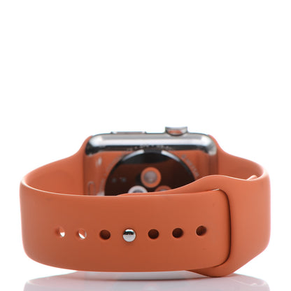 Hermes Silicone 42mm Series 2 Apple Watch Single Tour Orange 4 of 7