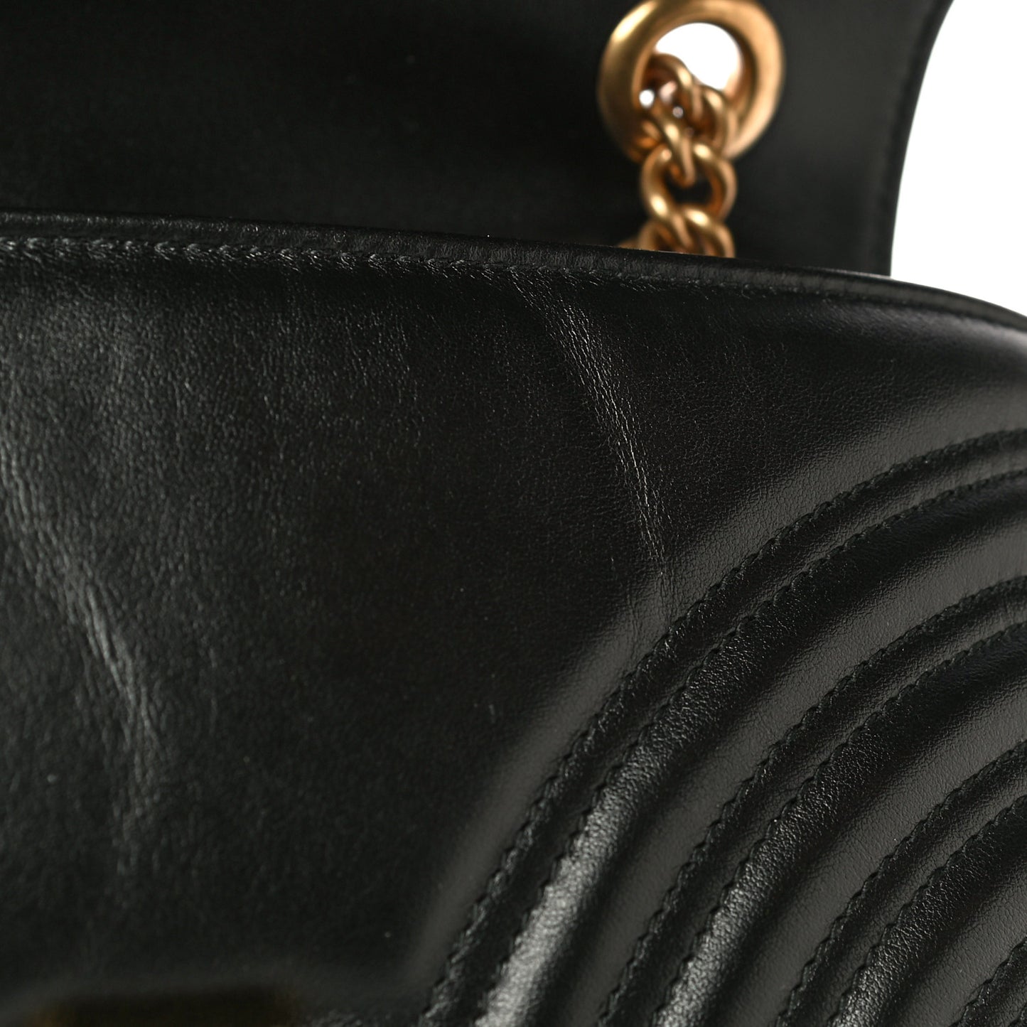 Calfskin Matelasse Small GG Marmont Shoulder Bag Black