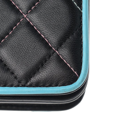Chanel Lambskin Quilted Wallet On Chain WOC Black Pink Light Blue 10 of 16