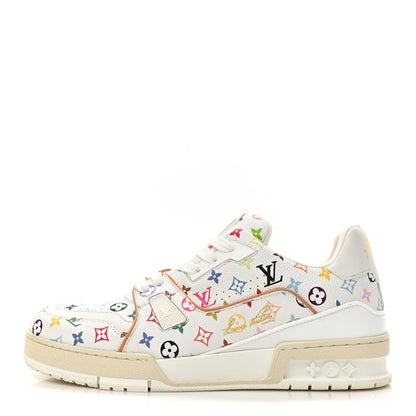 Louis Vuitton LV X TM Calfskin Monogram Multicolor Womens LV Trainer Sneakers 39 White 1 of 10