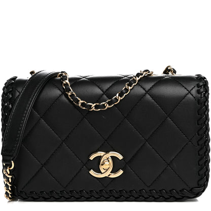 Chanel Lambskin Quilted Small Whipstitch Flap Bag Black 8 of 11