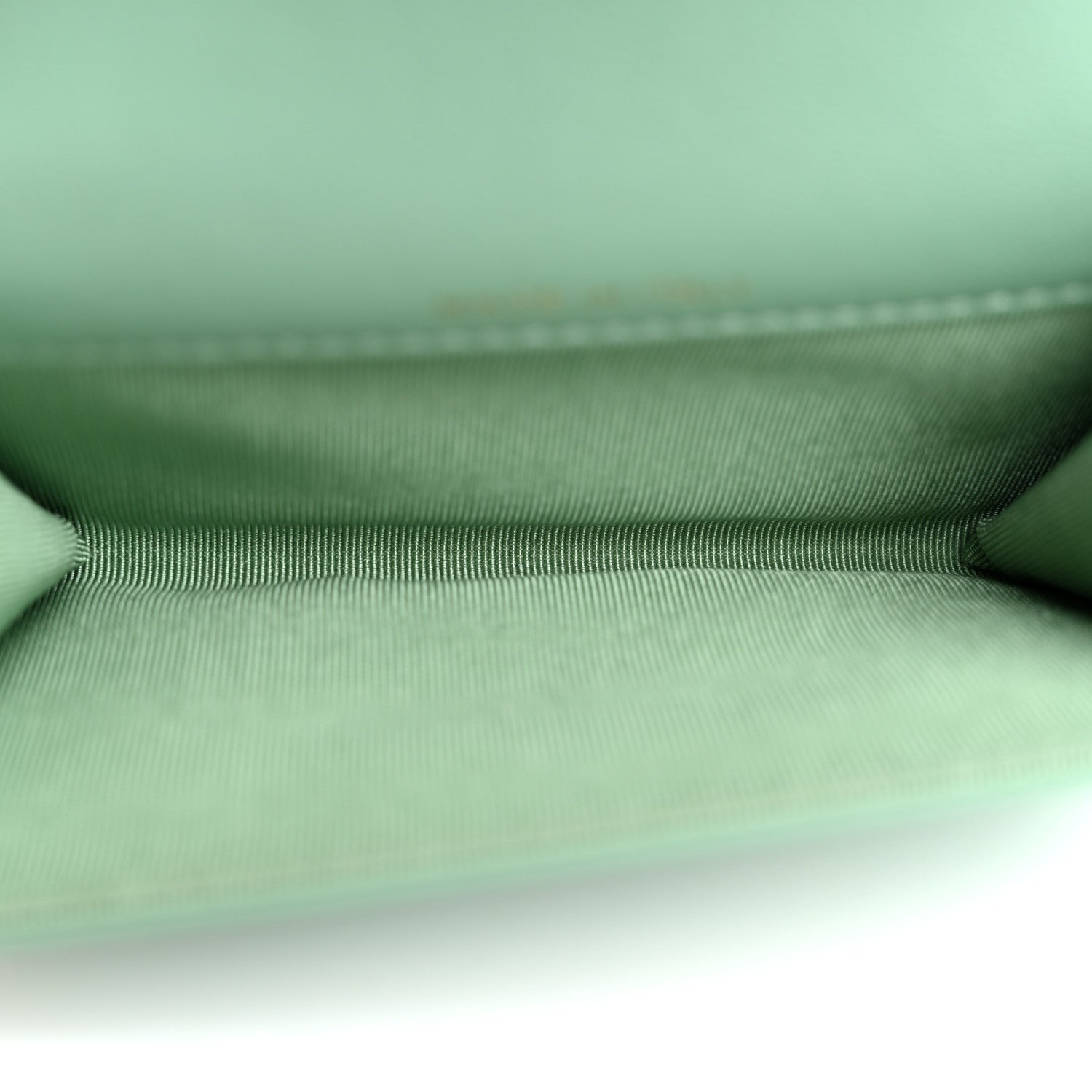 Chanel Lambskin Quilted Flap Card Holder Wallet Green 5 of 9