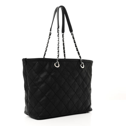Chanel Grained Calfskin Quilted Small Daily Shopping Tote Black 4 of 11