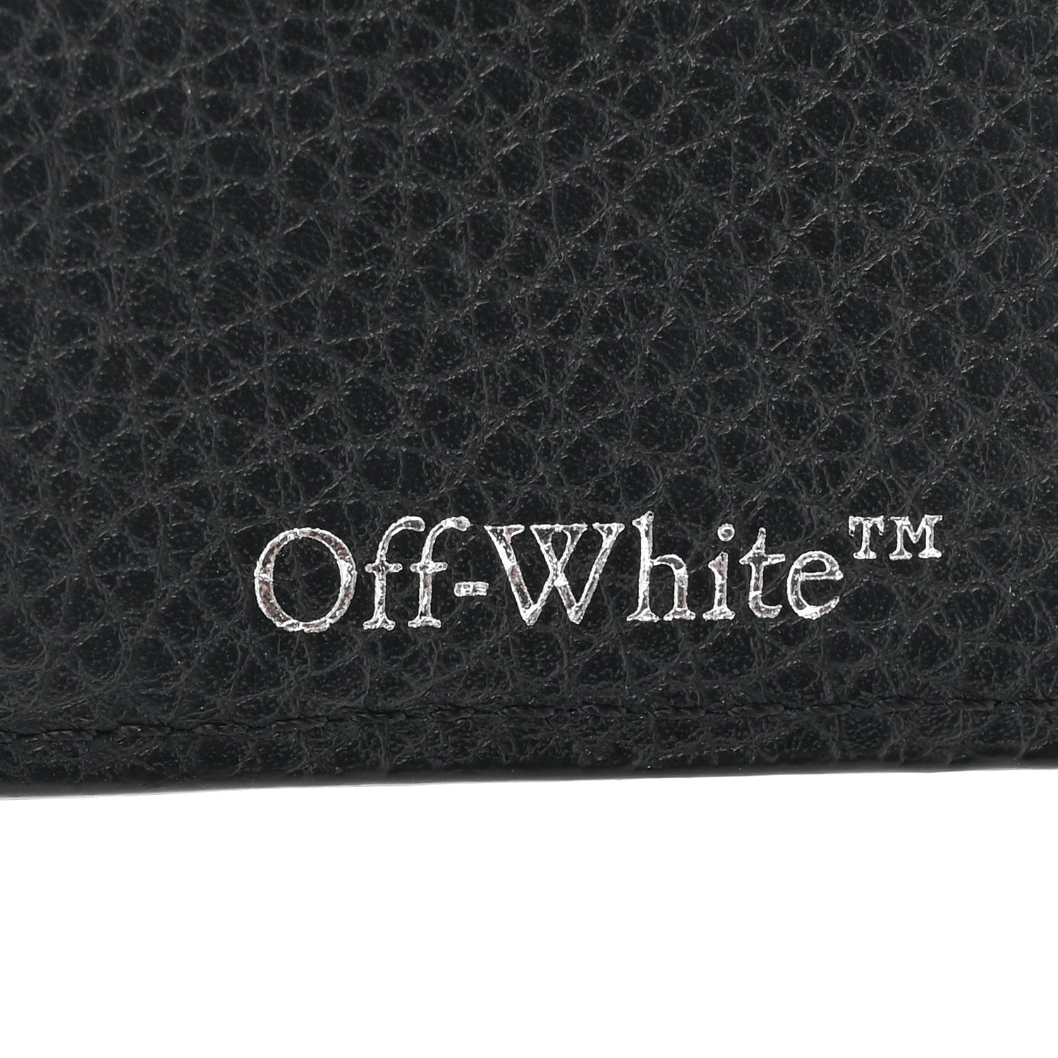Off-White Calfskin Diag-Stripe Zip Card Holder Black 8 of 9