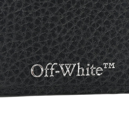 Off-White Calfskin Diag-Stripe Zip Card Holder Black 8 of 9